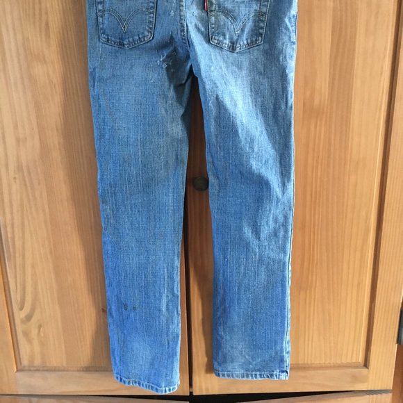 LEVIS REGULAR BLUE DENIM JEANS - Picture 3 of 9